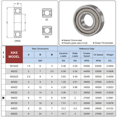 XIKE 606ZZ Miniature Ball Bearings 6x17x6mm Bearing Steel and Double Metal Seals, Pre-Lubricated, 606-2Z Deep Groove Ball Bearing with Shields, 10 in a pack.