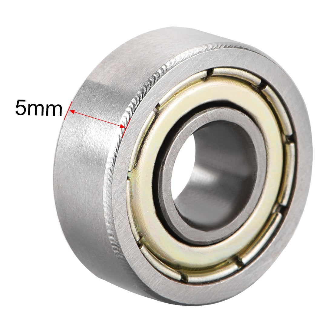 sourcing map 605ZZ Deep Groove Ball Bearing Double Shield 605Z 80015 5mm x 14mm x 5mm High Carbon Steel Z1 Bearings (Pack of 20)