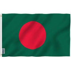 ANLEY Fly Breeze 3x5 Feet Bangladesh Flag - Vivid Color and UV Fade Resistant - Canvas Header and Double Stitched - Bangladeshi Flags Polyester with Brass Grommets 3 X 5 FT