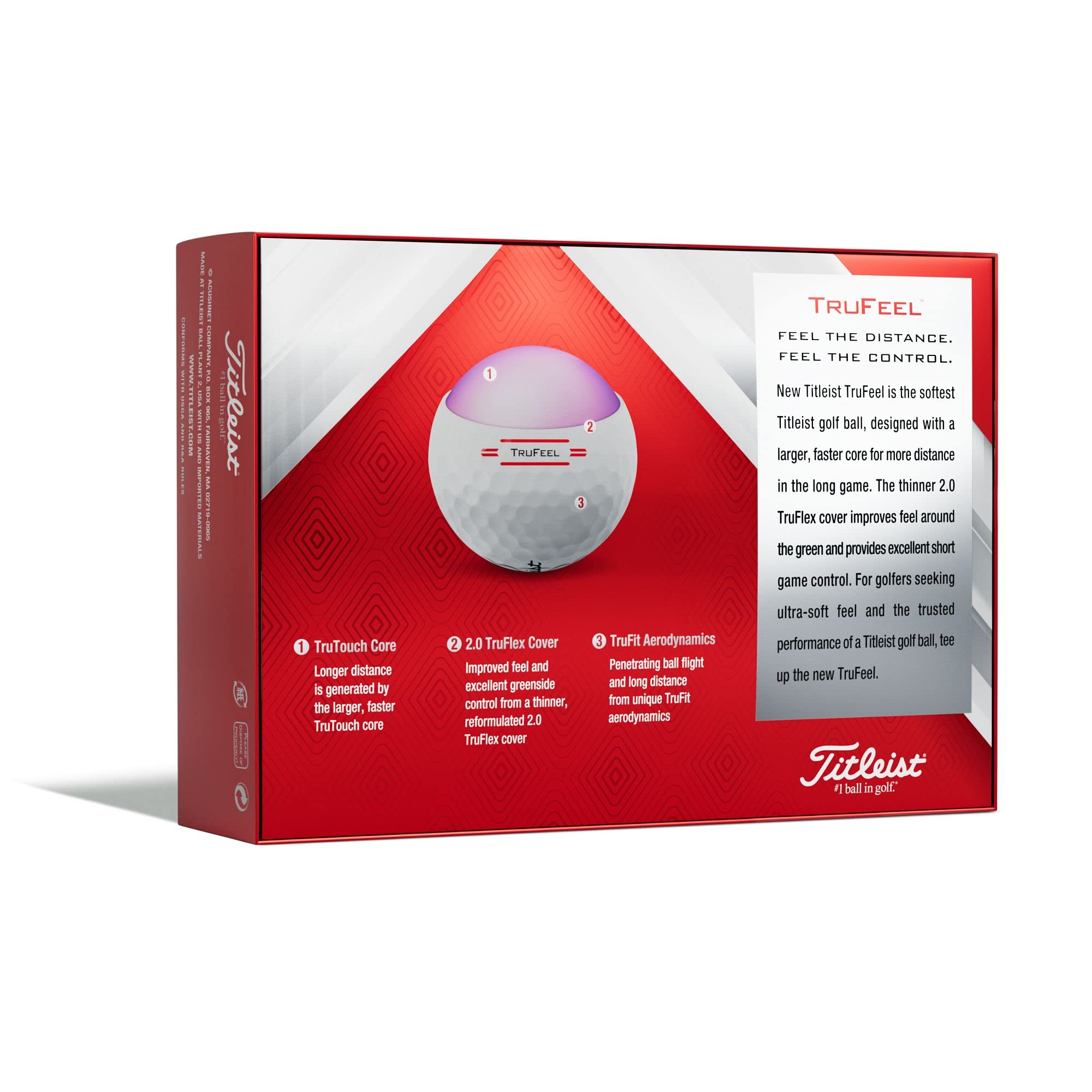 TITLEIST TruFeel Golf Balls Matte Red