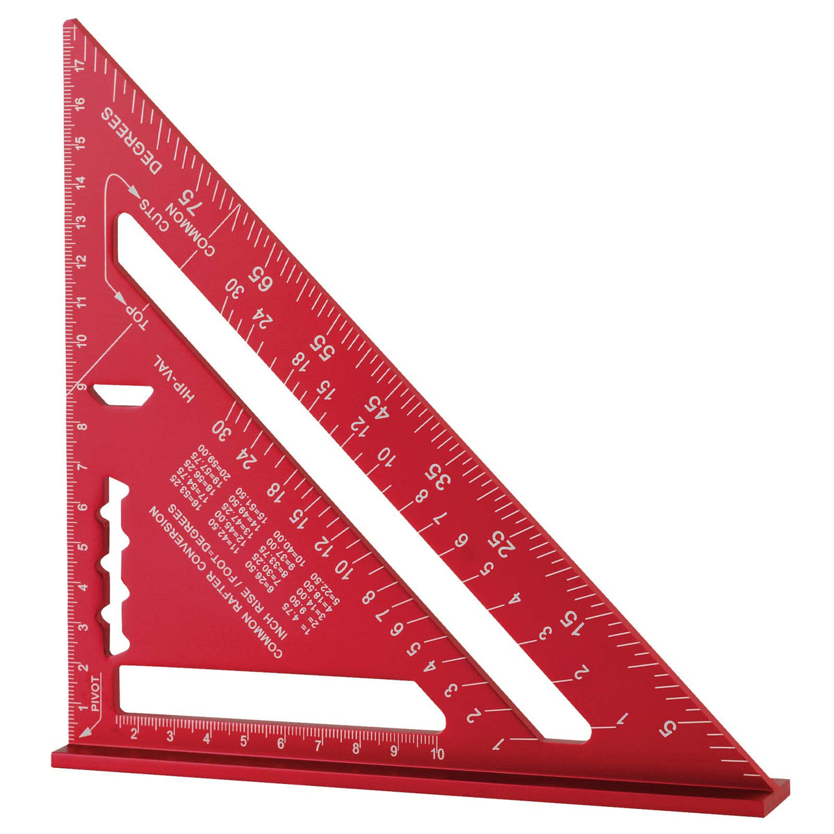 7 Inch Triangle Ruler, Red Triangle Ruler, High Precision Aluminum Alloy Triangle Ruler,Layout Measuring Tool for Engineer Carpenter (Metric)