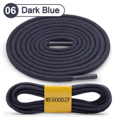 WEGOODZF Round Waxed Cotton Shoelaces: 3.5mm Thick 180CM Long Dark Blue Wax Shoe Laces Multi Coloured Replacement Shoelace 2 Pairs for Men Women Kids