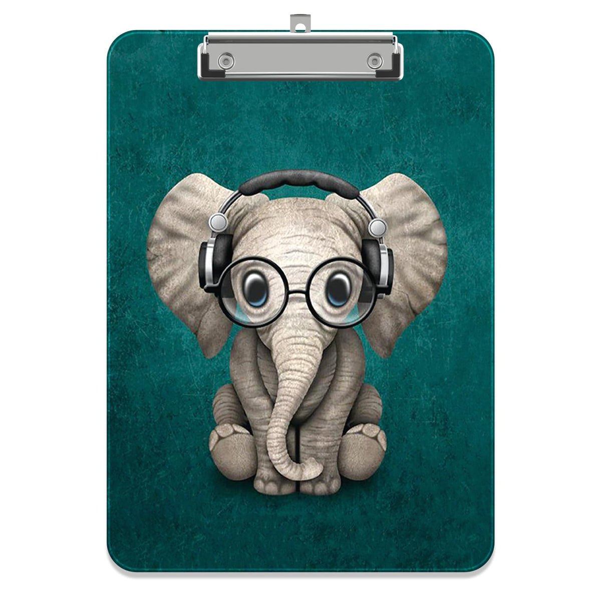 Piasoenc Plastic Clipboard, Cute Decorative Clipboards, 12.5 inches x 9 inchesinch, A4 Standard Letter Size Hard Clipboard with Metal Clip, Office Clip Boards for Nurses, Students, Office, Elephant