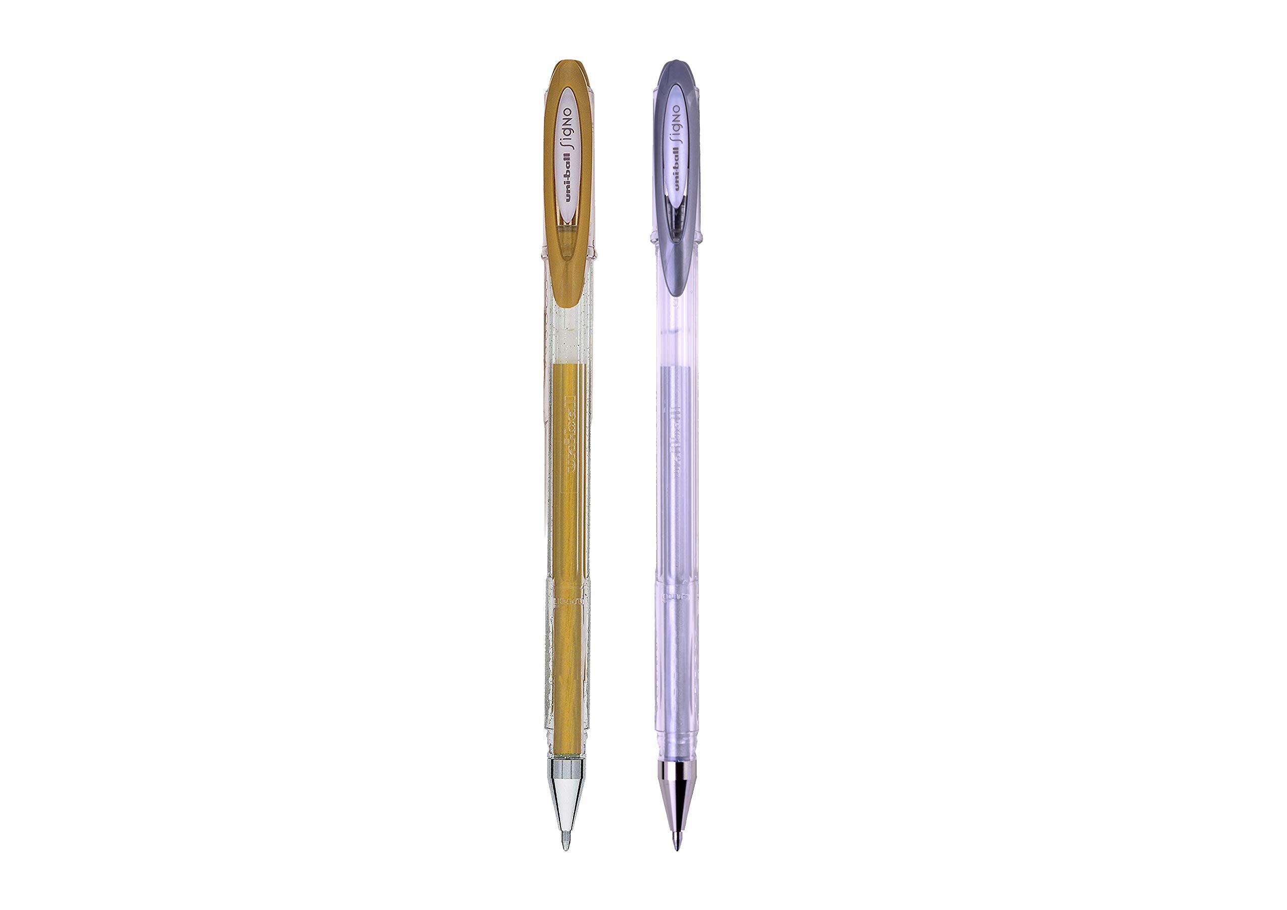 uni-ball 153486732 Signo Gel UM-120 Signo Rollerball Pen - Gold/Silver, Pack of 2