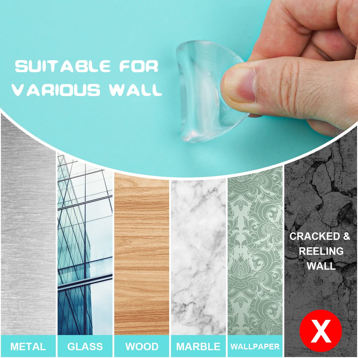 Vicloon Door Stopper, 12Pcs Wall Door Handle Stopper, Silicone Transparent Round Wall Protector, Self-Adhesive Door Stops Door Handle Bumper Pads for Wall, Fridge, Cabinets (1.57inch)