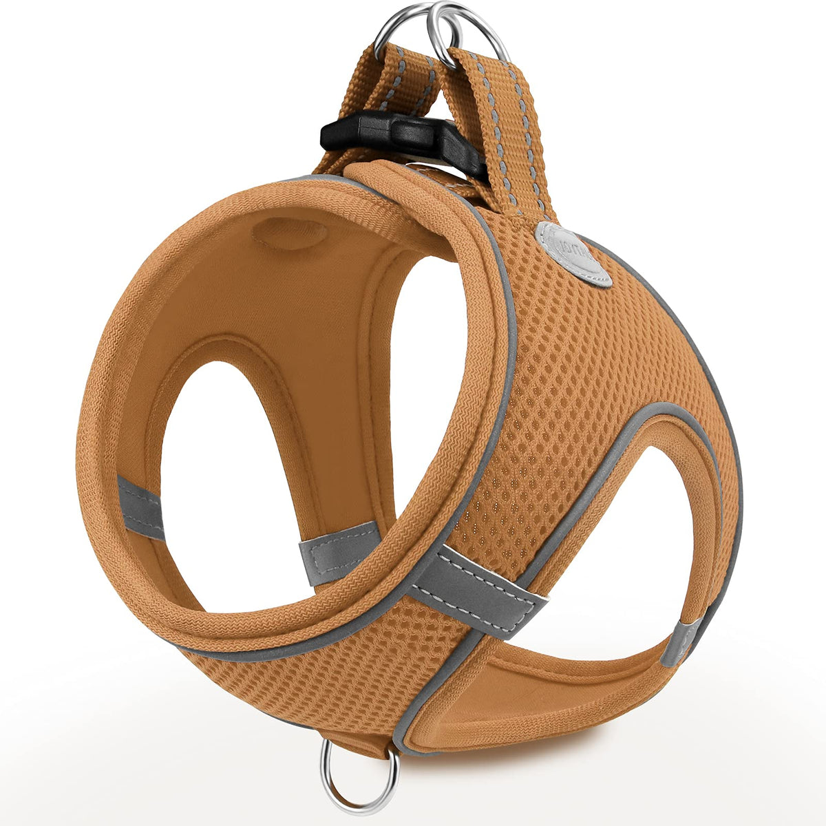 Joytale Step in Dog Harness,Soft Mesh Reflective Breathable Vest Harnesses,Easy Walk Harness with Safety Buckle for Puppies and Extra Small Dogs,XS,Brown