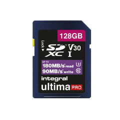 Integral 128GB SD Card 4K Video Read Speed 180MB/s and Write Speed 90MB/s SDXC V30 U3 180-V30 Our Fastest Ever High Speed SD Memory Card