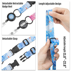 Cruise Lanyard, Adjustable Lanyard with Retractable Reel, Waterproof ID Badge Holder for Disney & All Cruises Ships Key Cards.