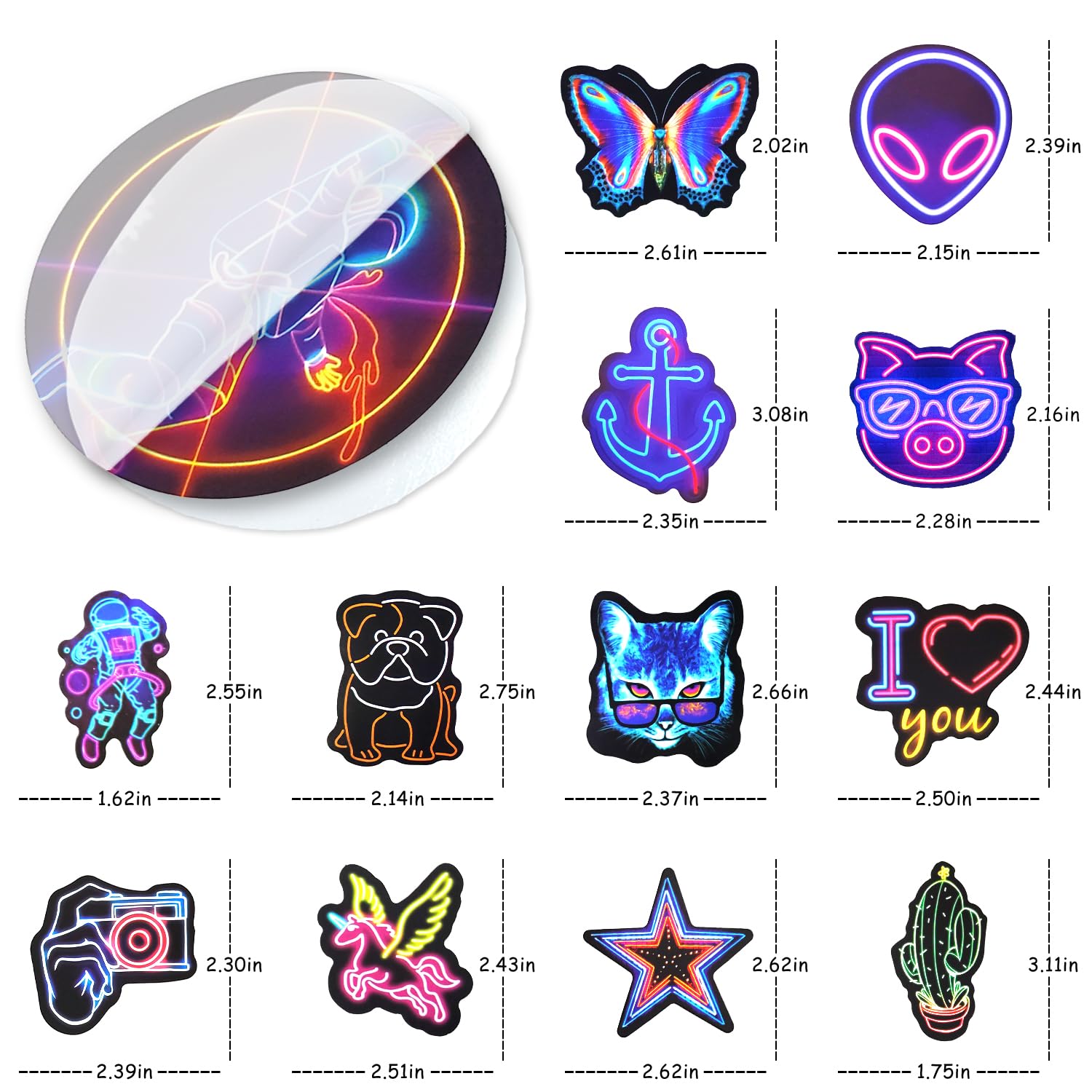 Stickers 200 Pcs Cool Graffiti Neon Sticker Pack, Stickers for Children Adults Teens, Waterproof Vinyl Stickers, Stickers for Laptop Phone MacBook Scooter Scrapbook Journal Planner Skate Guitar etc