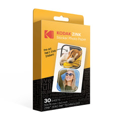 Kodak 2 inchesx3 inches Premium Zink Pre-Cut Sticker Fotopapier (30 Vellen) Compatibel met alle Kodak 2x3 inches Instant Print-producten - behalve Printomatic