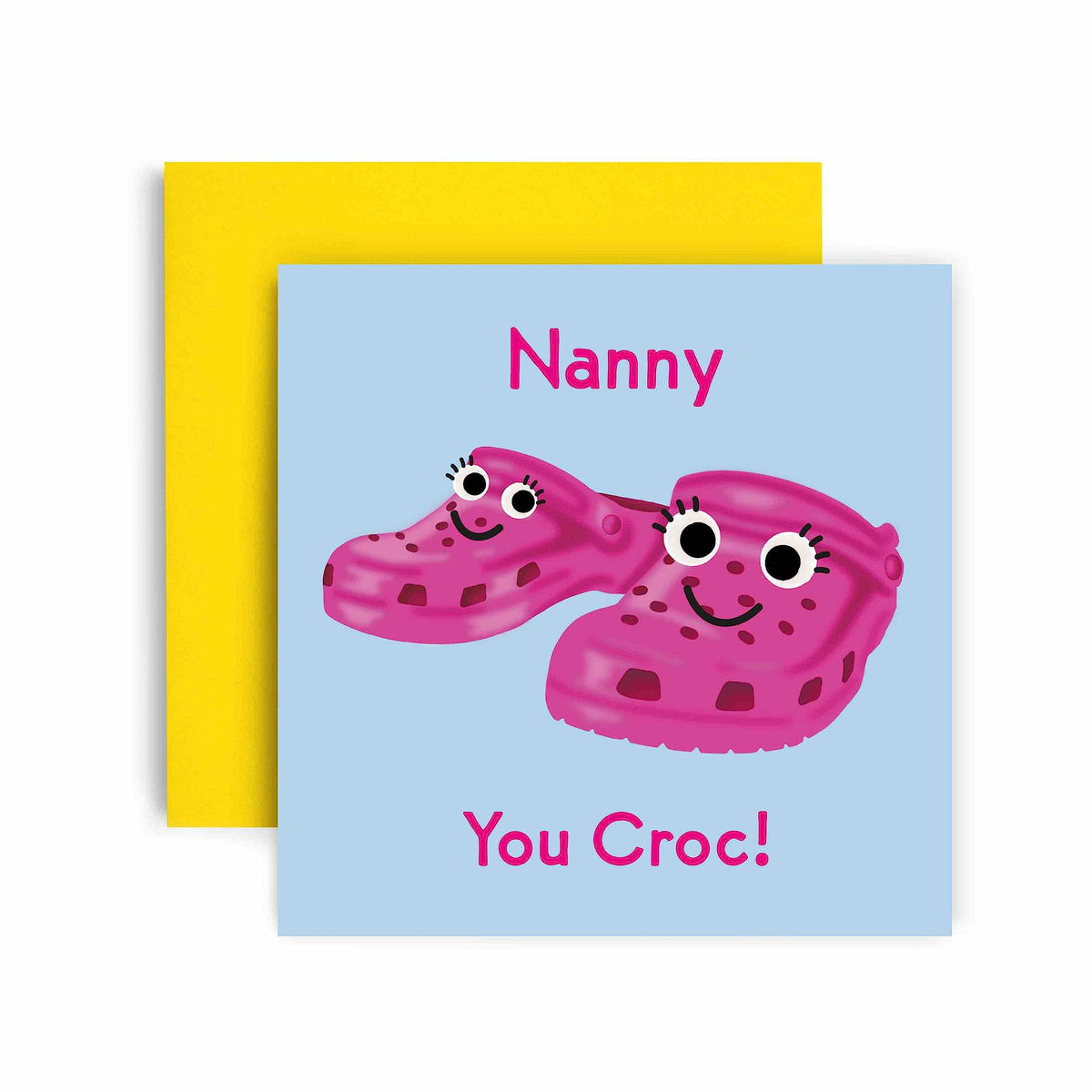 Huxters Birthday Cards for Women – You Croc Rock Nanny Happy Birthday Card for Birthday, Mother’s Day – Nanny Birthday Card with Lovely Pink Envelope – Funny Birthday Card (Nanny)