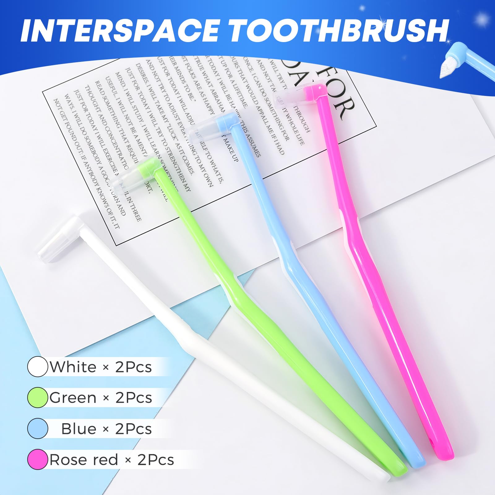 Sularpek 8 Pcs Interspace Toothbrush,Single Tufted Toothbrushes with Cover,End-tuft Interdental Toothbrushes,Slim Interspace Teeth Brush for Dental Cleaning for Sensitive Gums Deep Cleaning