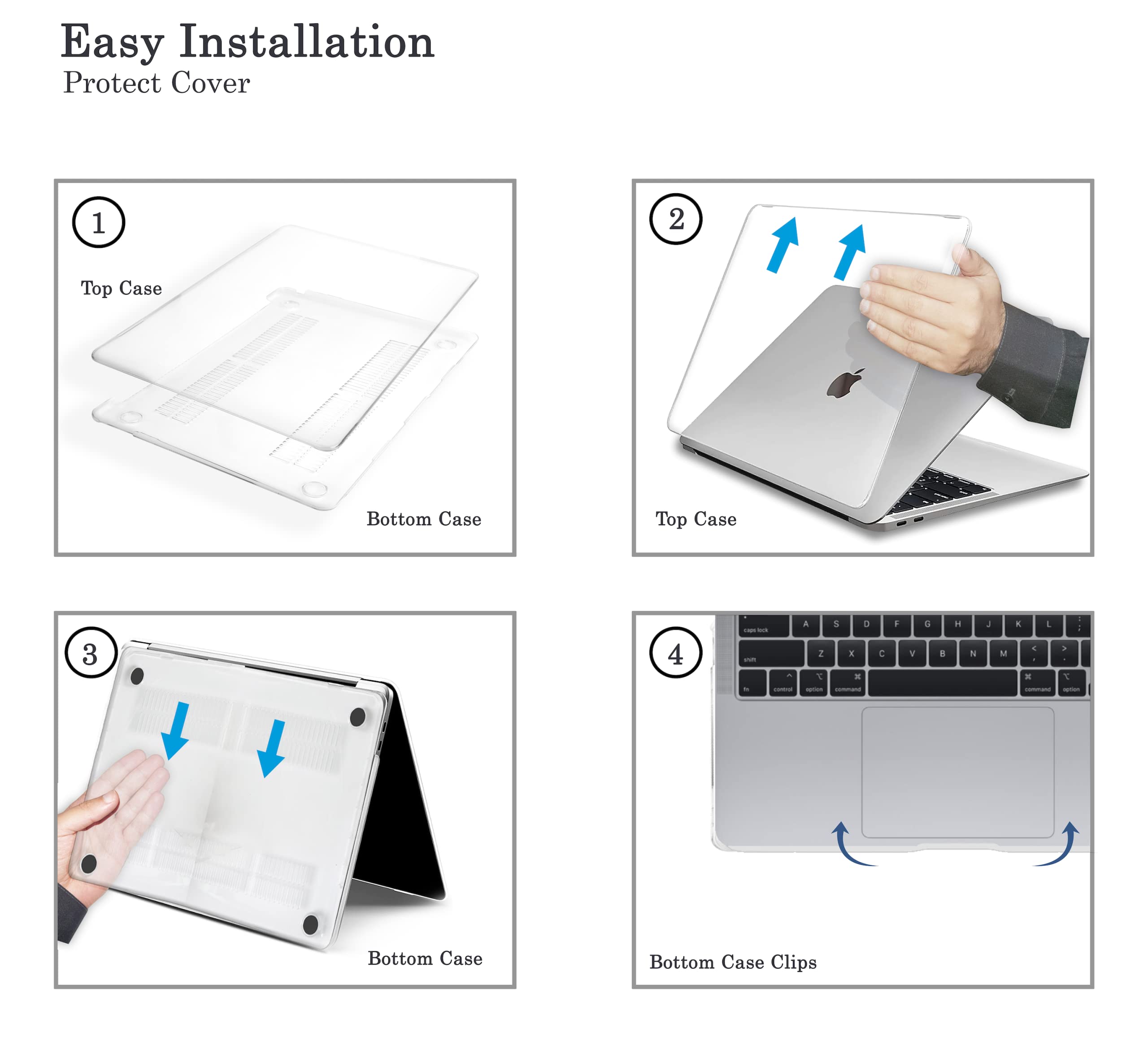 Case for MacBook Air 13 inch, RKINC Crystal Clear Case 2020 2019 2018 Release Macbook M1 A2337 / A2179 / A1932, Plastic Hard Shell Compatible with MacBook Air 13 with Touch ID