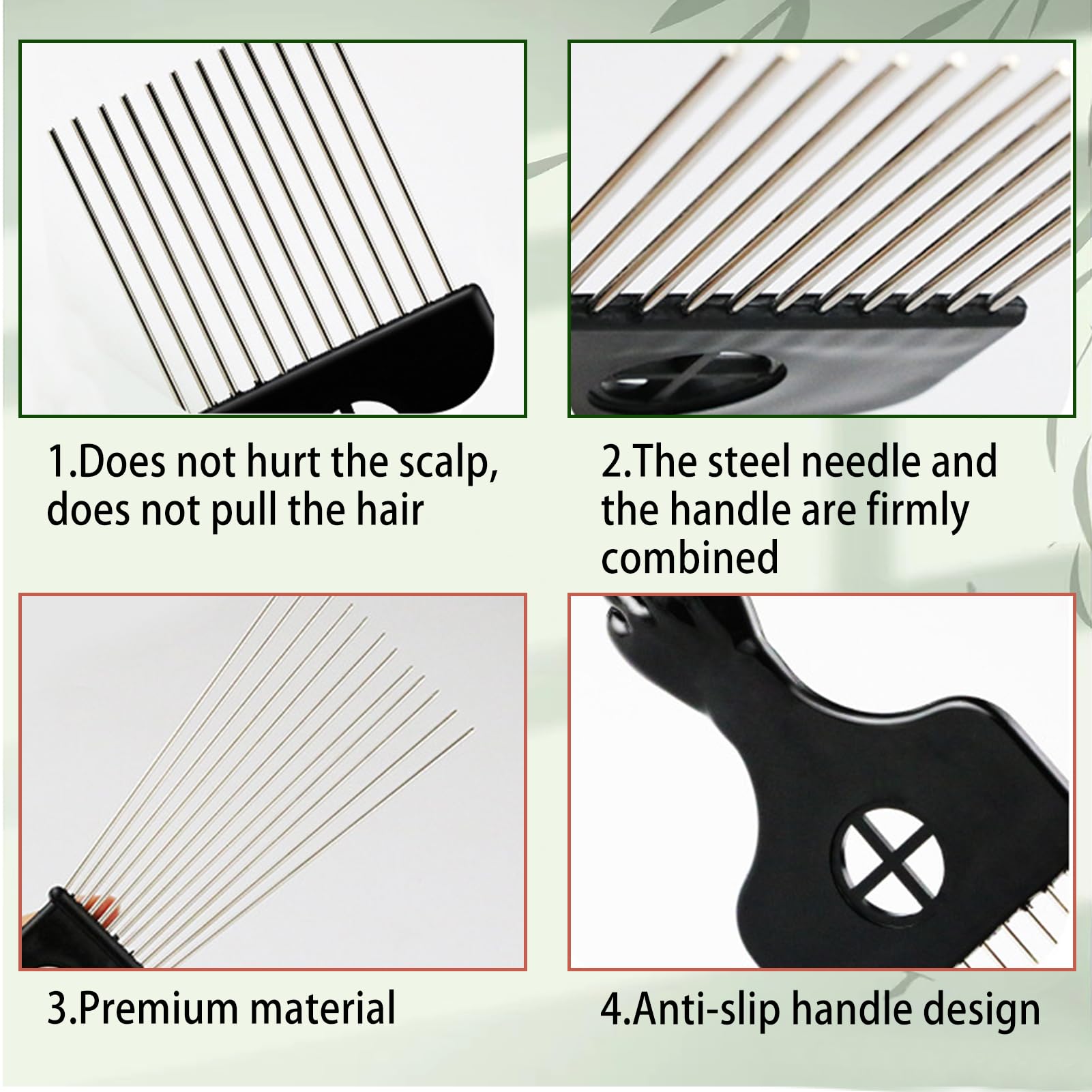 3 Pcs Metal Afro Combs Different Lengths Metal Comb for Thick Hair and Even Beard Normal Thick Hair Thick Wavy Hair or Tangled Hair Oily Hair Especially the Afro Hair Styling for Home Use Hair Salon