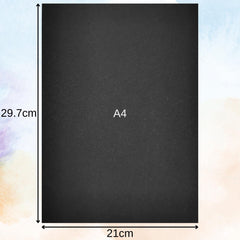 Recycled A4 Black Sugar Paper 50 Sheets, Great Arts and Crafts for Kids, Drawing, Painting & Scrapbooking Supplies. 210 x 29.7cm Sheet Size