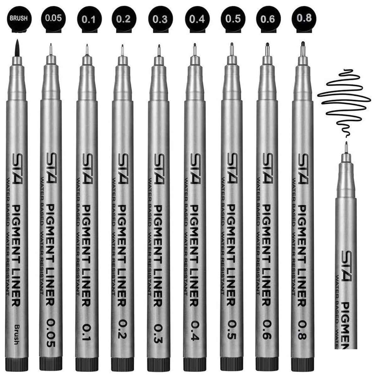 Funnasting Fineliner Pens, Black Pigment Liner Micro Liner Drawing Pens for Sketching Drawing Drafting Office Documents Comic Manga Scrapbooking and School Using