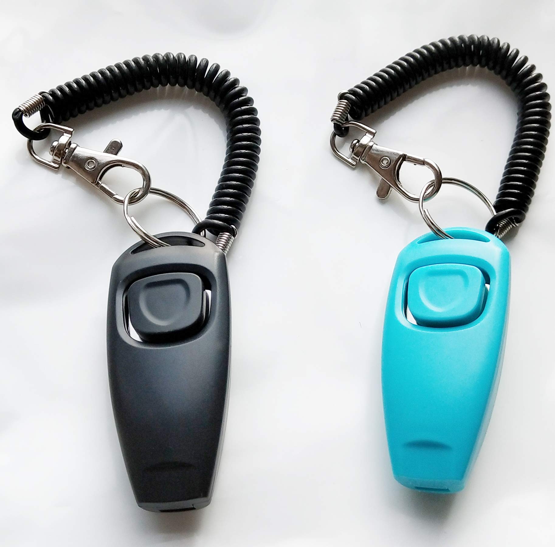 NewNewStar Pet Training Clicker Whistle with Wrist Strap - Dog Training Clickers (Black and Blue)