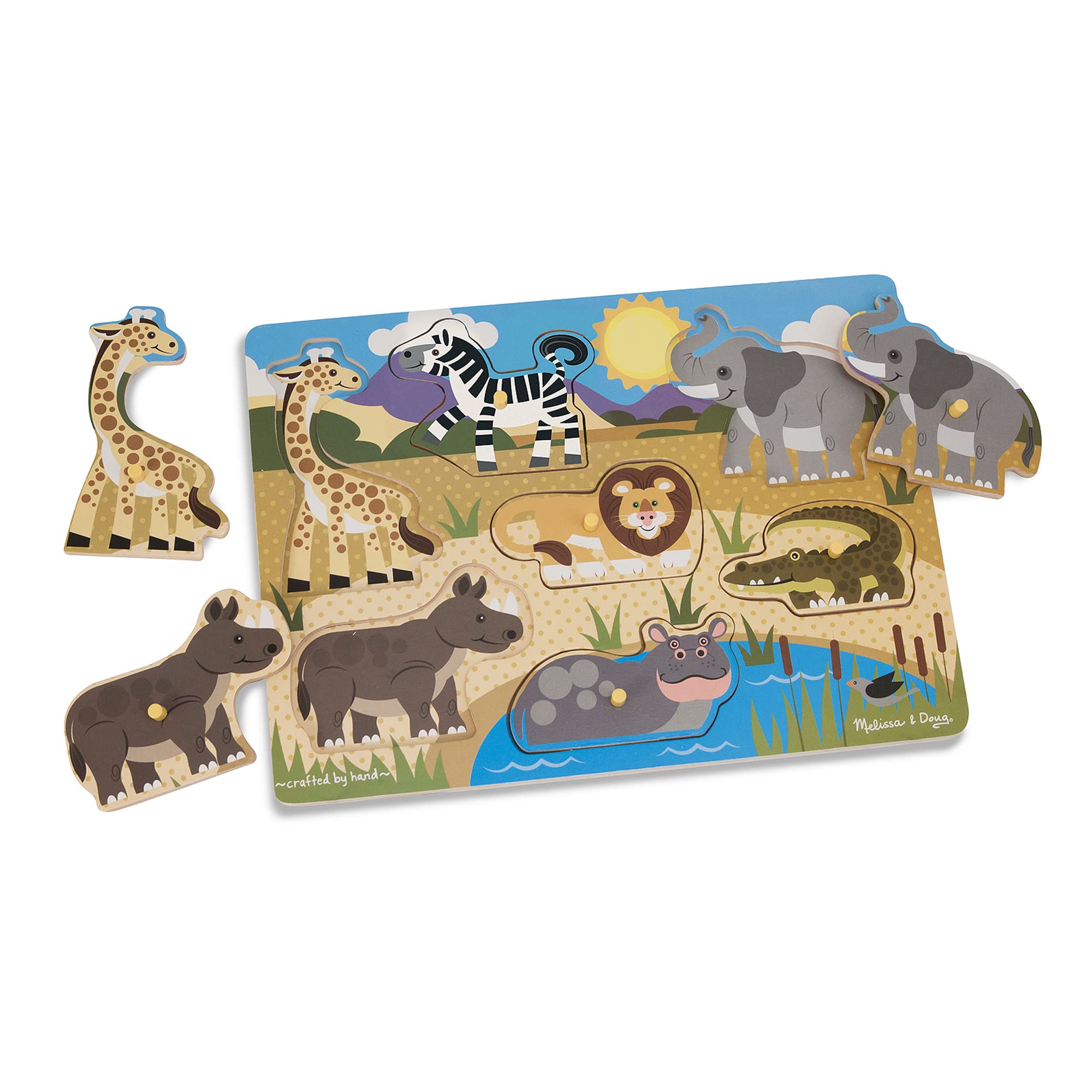 Melissa & Doug Wooden Toys - Safari Peg Boards for Children, Learning Toys for 2 Year Old Girls & Boys Toddler Puzzles Gifts, Kids Wooden Puzzles for 2 Year Olds, Jigsaws for Children Age 2 3 4