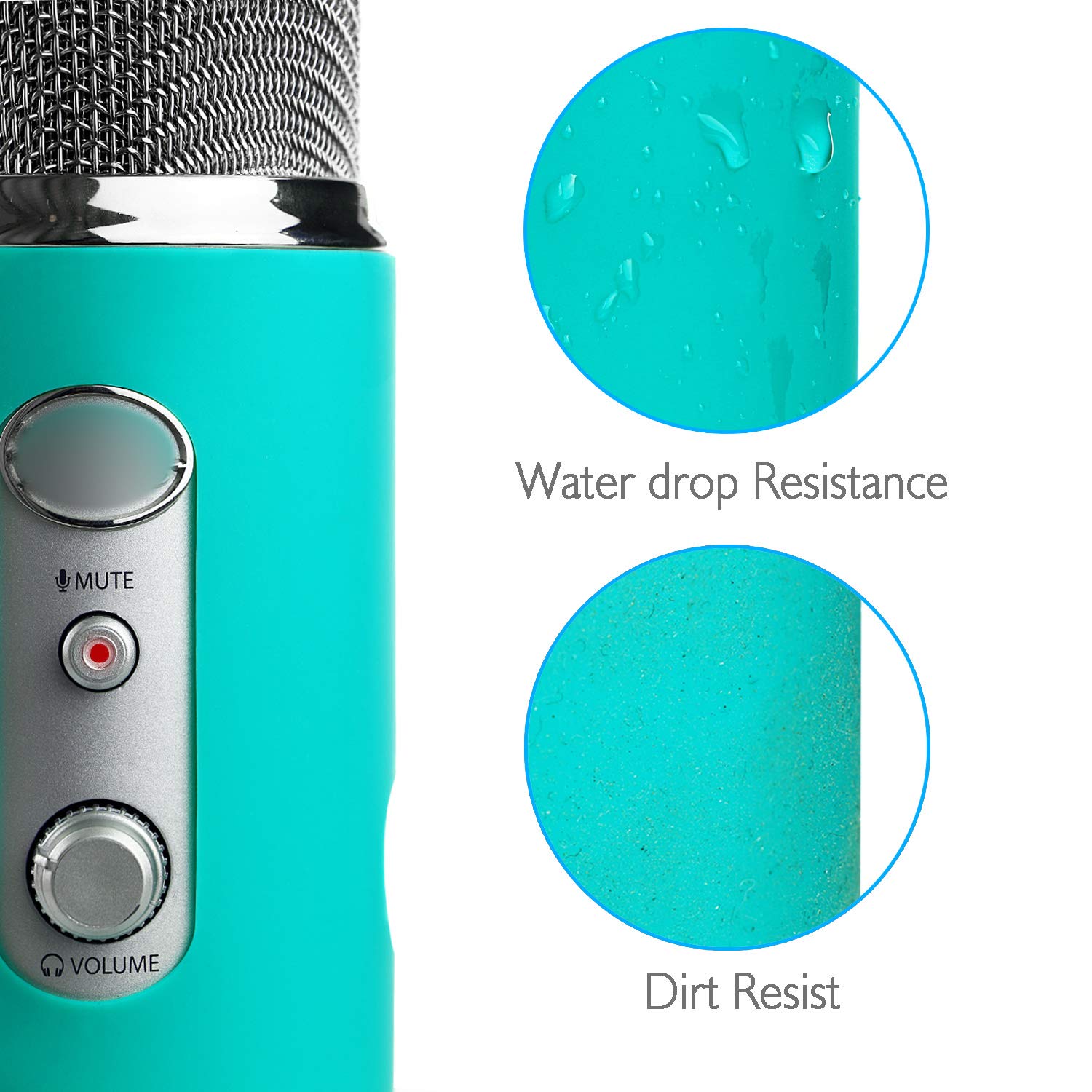 YOUSHARES Microphone Windscreen Foam– Mic Cover Pop Filter Windshield &Protector for Blue Yeti, Yeti Pro Condenser Microphones (Green)