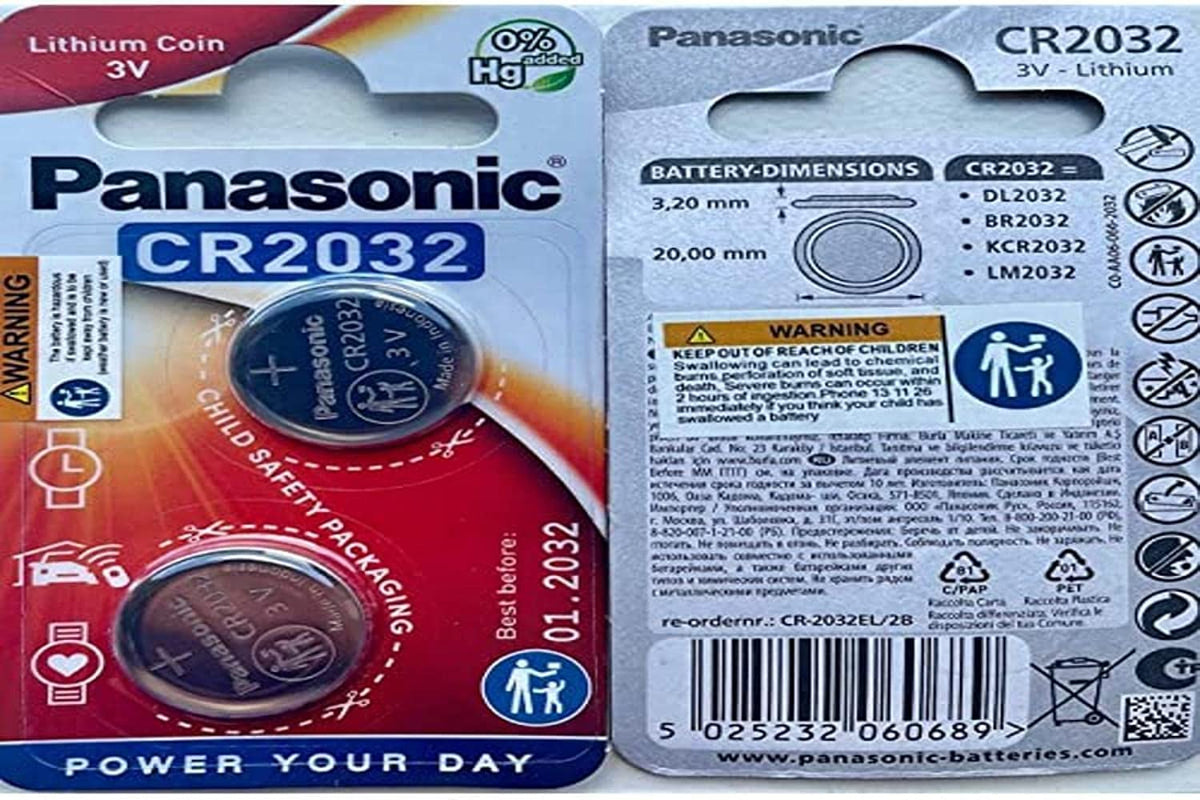 Panasonic CR2032 3V Cell Power Lithium Coin Battery (Twin Pack)