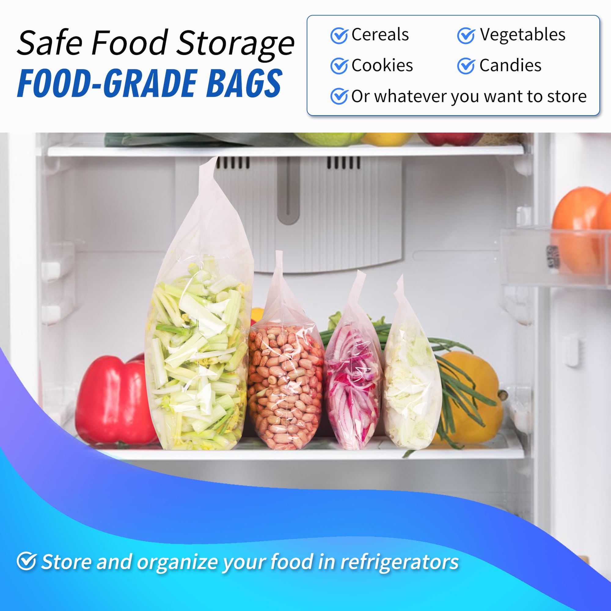 Clear Grip Seal Bags Resealable Plastic Bags, 16 X 24cm Small Ziplock Bags Reusable Sealed Storage Pouches, Polythene Packaging for Food Storage, Jewellery, Cards, Crafts