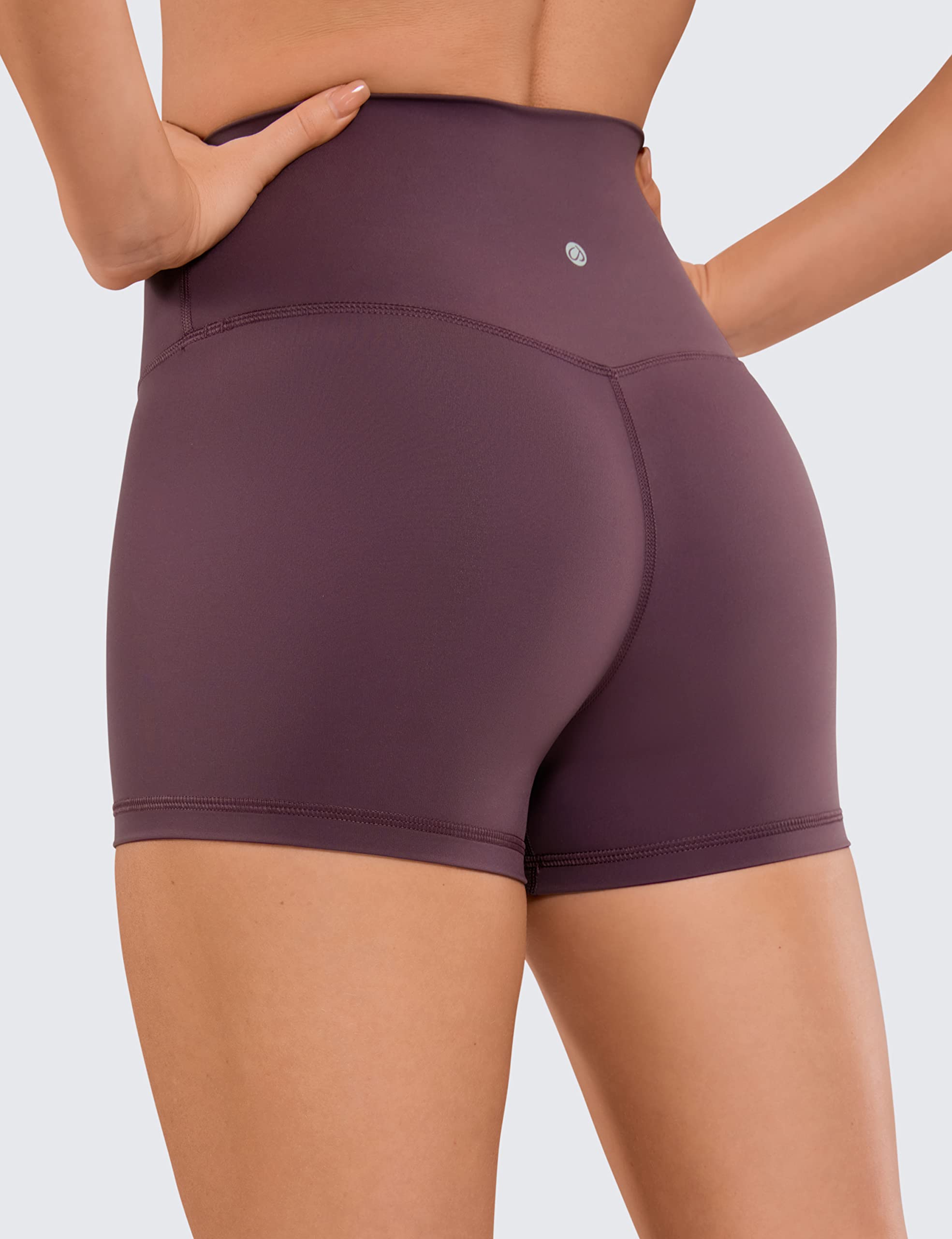 CRZ YOGA Women's Naked Feeling Gym Shorts - 3'' High Waisted Cycling Shorts Yoga Workout Running Spandex Shorts Arctic Plum 8