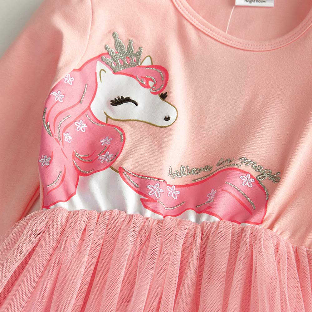 VIKITA Kid Girls Dresses Princess Animal Cartoon Tulle Party Casual Outfits Clothing LH4579 3-4 Years