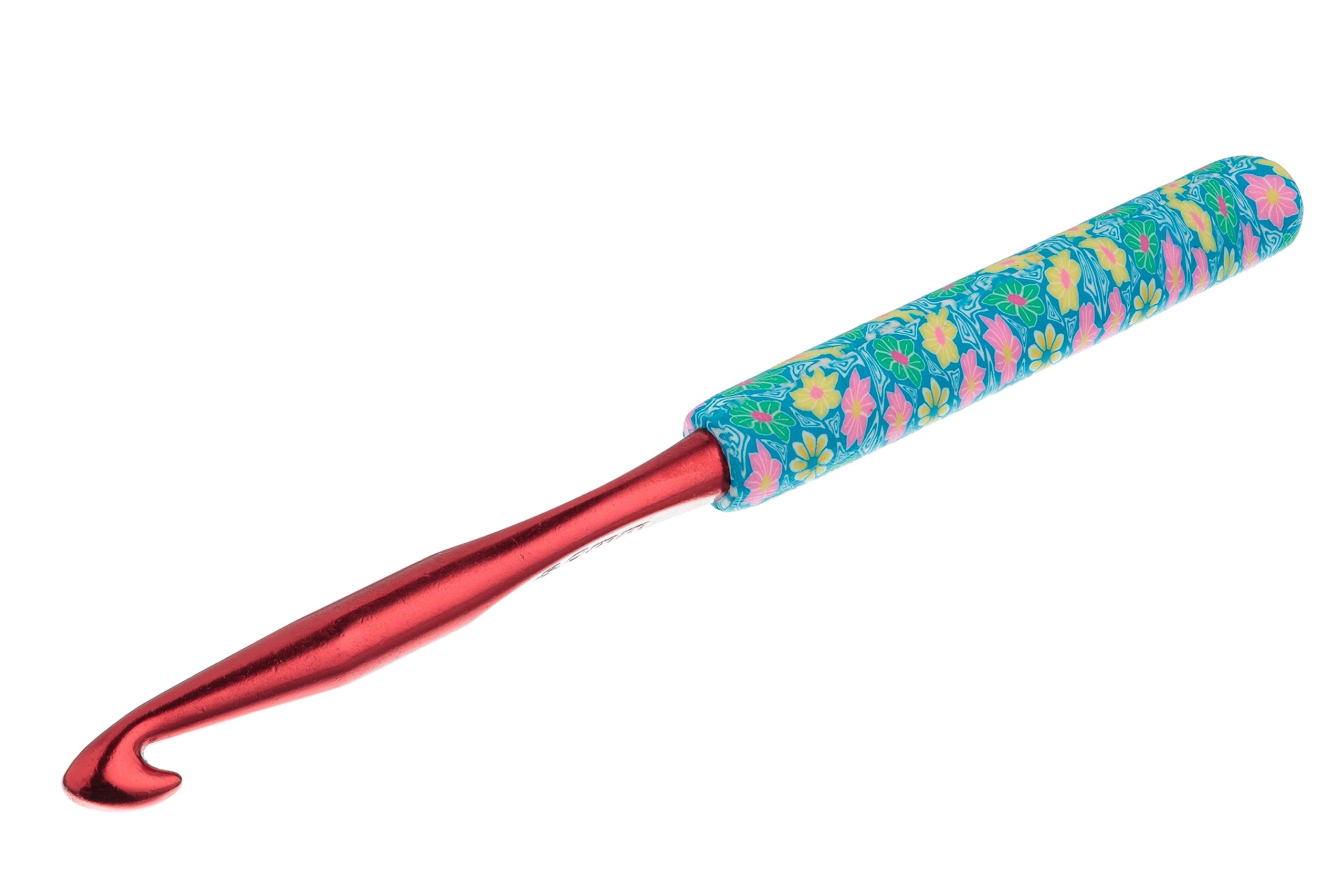 The Quilted Bear Crochet Hooks - Premium Soft Grip Floral Crochet Hooks with Ergonomic Polymer Clay Handle (8.0mm Crochet Hook)