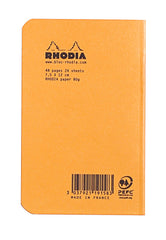 RHODIA 119158C - Orange Piqué Notebook - 7.5 x 12 cm - Small Squares - 48 pages - White Clairefontaine Paper 80 g/m - Soft, resistant and waterproof coated card cover - Classic