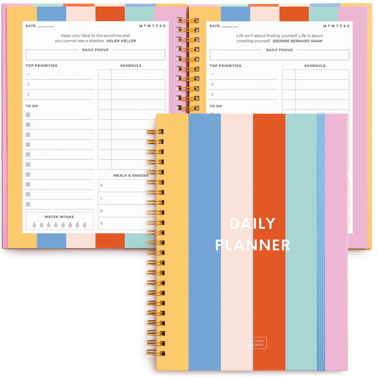 S&O Undated Planner with Meal, A5 Habit & Routine Tracker, Daily To Do List-Weekly and Monthly Goal Agenda Abstract Notebook Organizer for 2024, Students, College, Work, ADHD, Fitness, Productivity