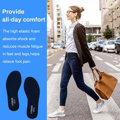 Memory Foam Insoles for Women, Cushioned Shoe Insoles for Running Shoes, Trainers, Work Boots and Walking Shoes, Shock Absorbing Foot Pain Relief Comfort Inner Soles Navy 5 UK