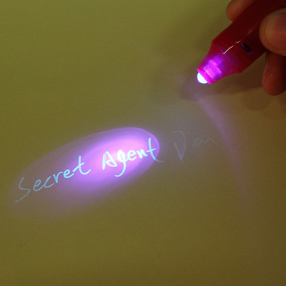 MALEDEN Invisible Ink Pen, Spy Pen with UV Light Magic Marker Kid Pens for Secret Message and Party Goody Bag Stuffer (6)