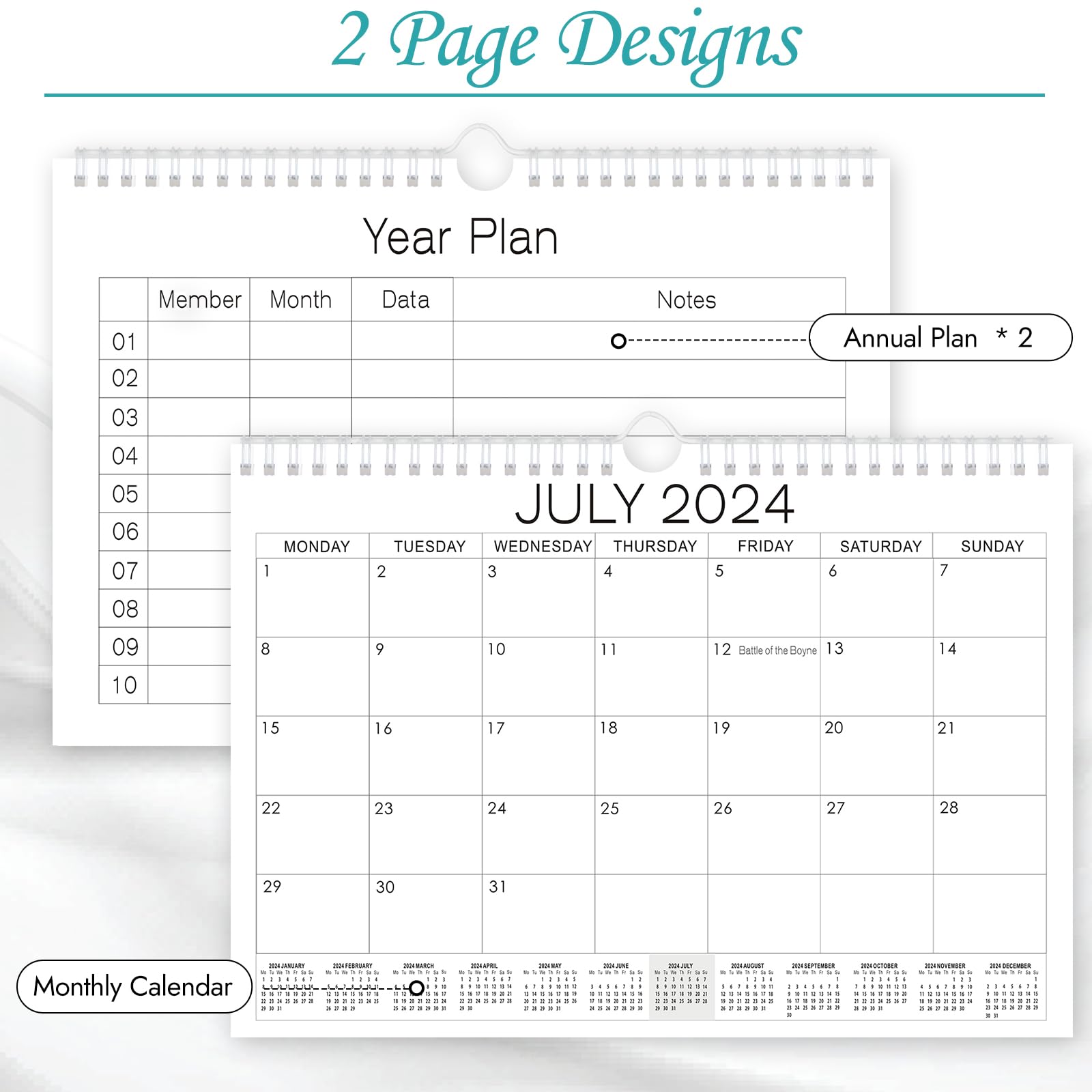 18 Mo Calendar 2024/25, A4 Wall Calendar 2024-2025, Monthly 2025 Calendar for Family Planner, Month to View From July 2024 - Dec.2025, Academic Calender for Office Kitchen, Simple Style