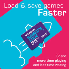 Integral 512GB Gamer's Edge Micro SD Card The Valve Steam Deck And Nintendo Switch, Switch Lite & Switch OLED - Load & Save Games Fast, Store Games, DLC & Save Data, Built To Give You The Edge