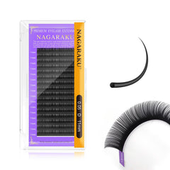 NAGARAKU Extension Eyelash Supplies Classic 1:1 Lashes Individual Volume Lash Extensions Soft Single Eyelashes Natural Semi Permanent Eyelashes Matte Black 16 Rows (0.05mm D Curl 11mm)