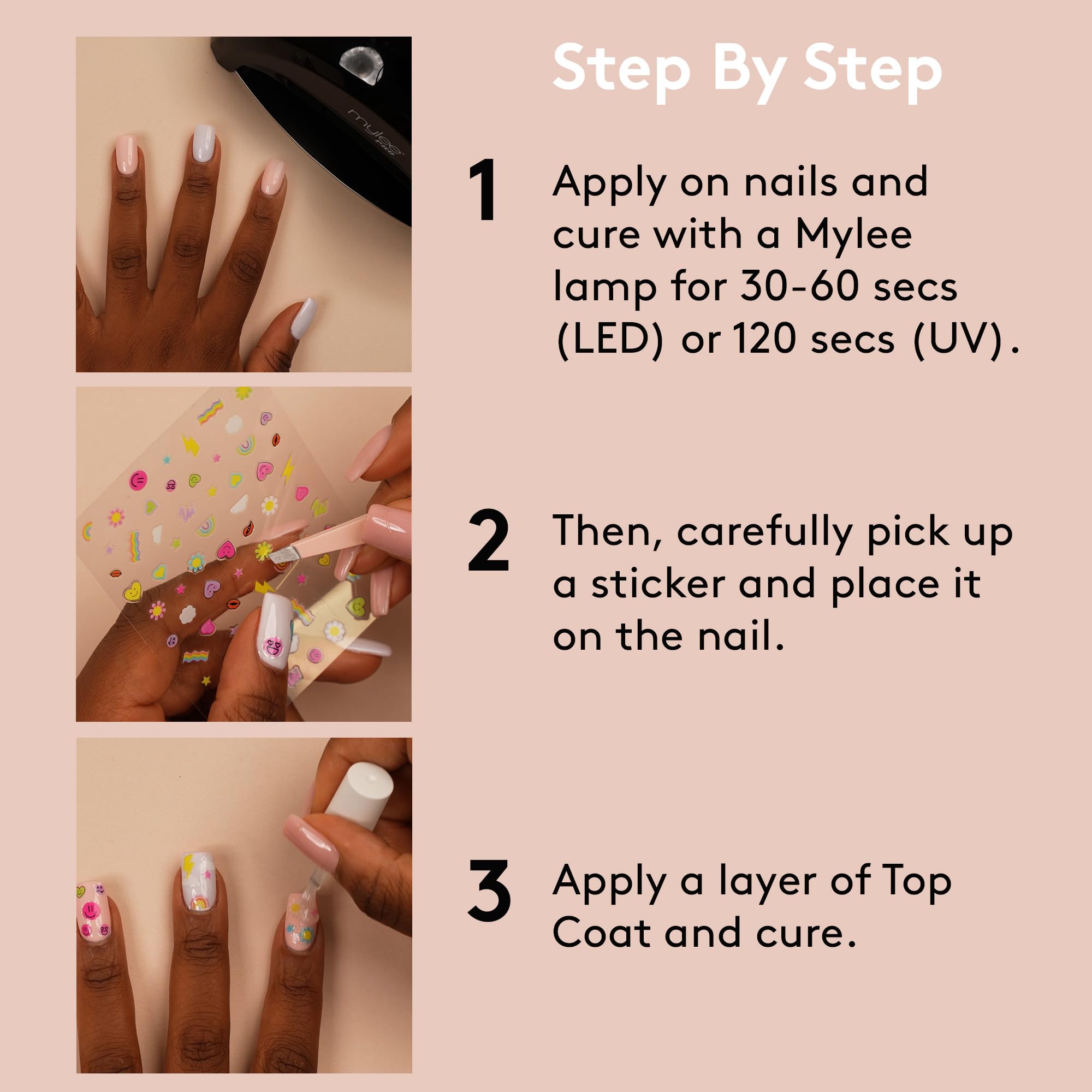 Mylee Gel Nail Polish Duo Colour Set 2x10ml – Tokyo Tourist – Salon Quality Kit with Nail Art Stickers, UV/LED Manicure Pedicure for Professional, Salon & Home Use, Long Lasting & Easy to Apply