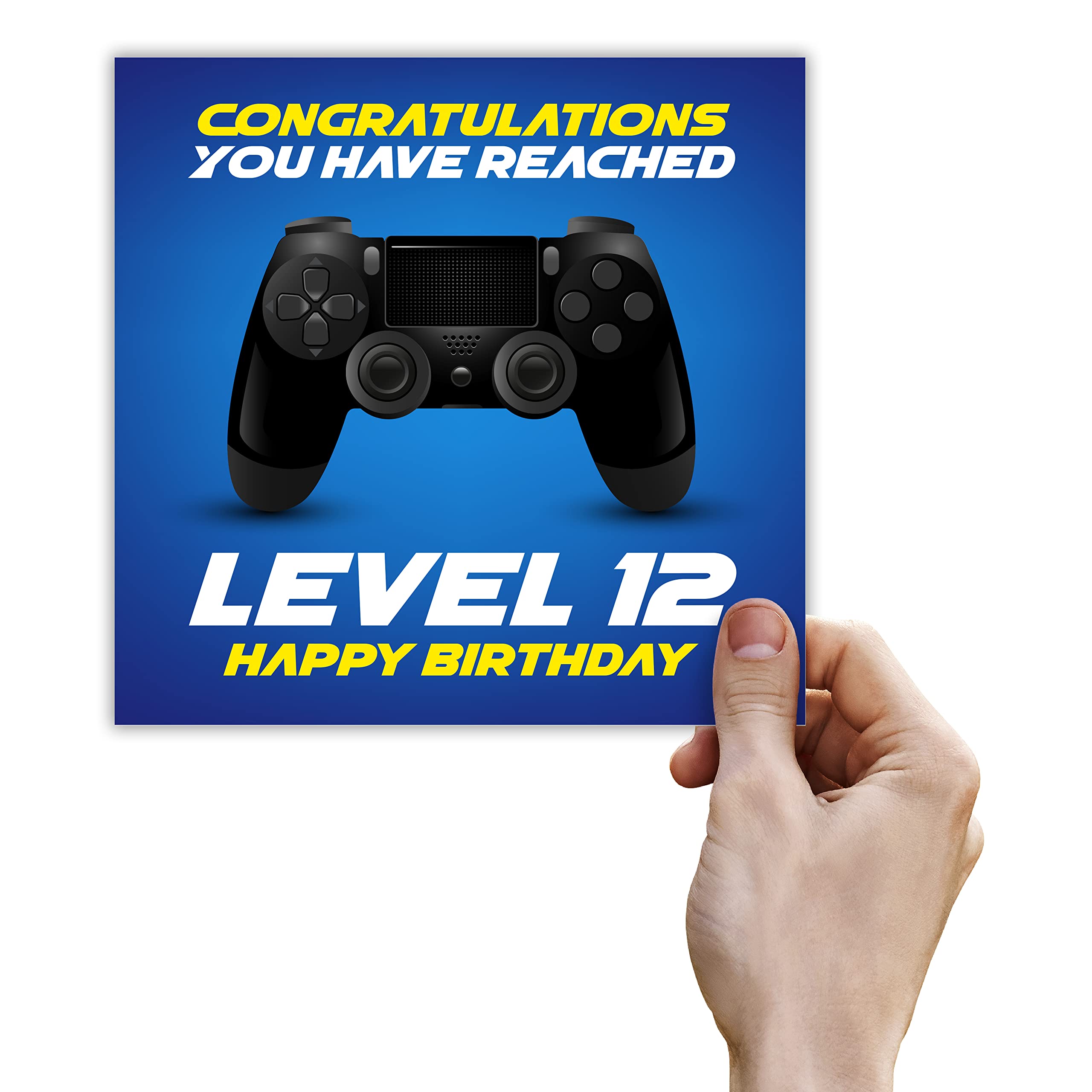 Punkcards Gamer Birthday Card - 12th Birthday Card - Congratulation You Have Reached Level 12 Happy Birthday - Birthday Cards - Age 12th Twelve Twelfth - Video Game Gaming