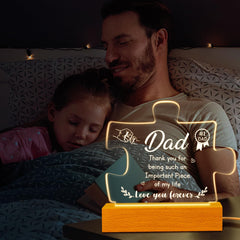 Vetbuosa Gifts for Dad - Acrylic Puzzle Night Light, Christmas Gifts for Dad, Dad Gifts with Warm Words, Birthday Gifts for Dad, Dad Gifts from Daughter, Dad Birthday/Thanksgiving/Christmas Gifts.