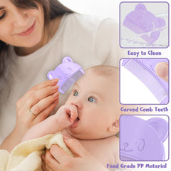 2 Pcs Baby Comb Baby Cradle Cap Comb Baby Hair Brush Toddler Comb Toddler Hair Brush Newborn Hair Brush Cradle Cap Comb (Purple)