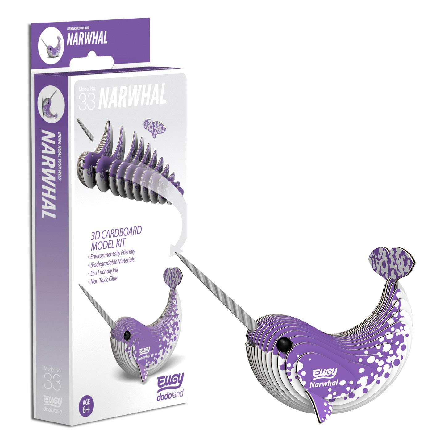 EUGY 3D Narwhal Model, Craft Kit