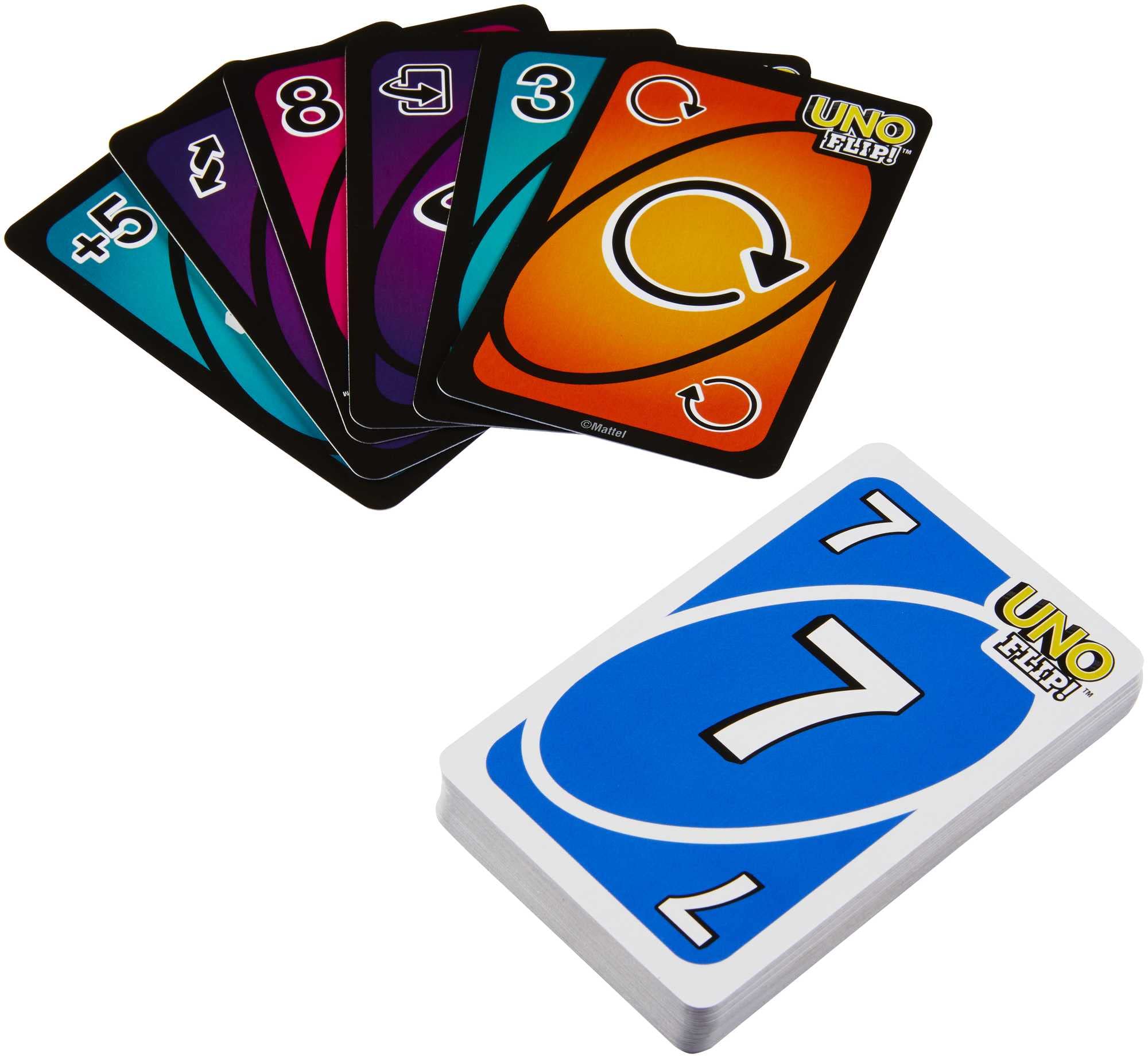 Mattel Games UNO FLIP! Family Card Game for Adults, Teens & Kids, Double-sided Deck with Special Flip Card, 112 Cards, 7 Year Old and Up, ‎GDR44