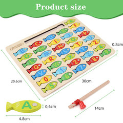 NASHRIO Fishing Toys for Toddlers - Fine Motor Skills Toys for 3 Year Old C Fishing Game Puzzle with Numbers and Letters Fun and Interactive Fishing (small)