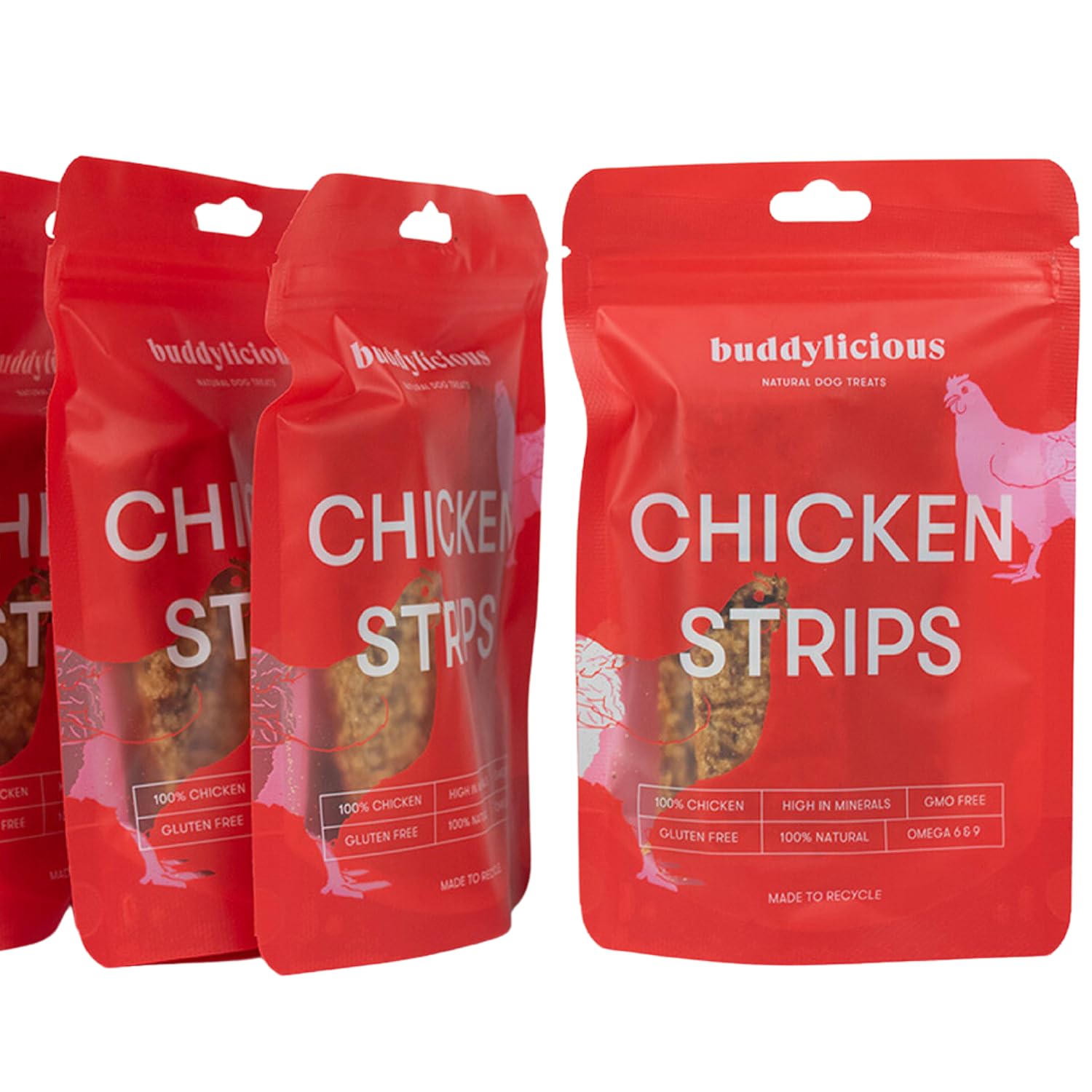 Buddylicious 100% Natural Chicken Strips Dog Treats   Natural & Healthy Dog Treat, GMO Free, Gluten Free   Perfect For Training or Everday treat