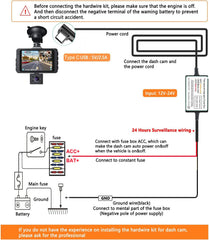 Gebildet Dash Cam Hardwire Kit, Type C USB Port, DC 12V - 24V to 5V/2.5A Max Car Charger Cable kit with Fuse, Low Voltage Protection for Dash Cam Cameras