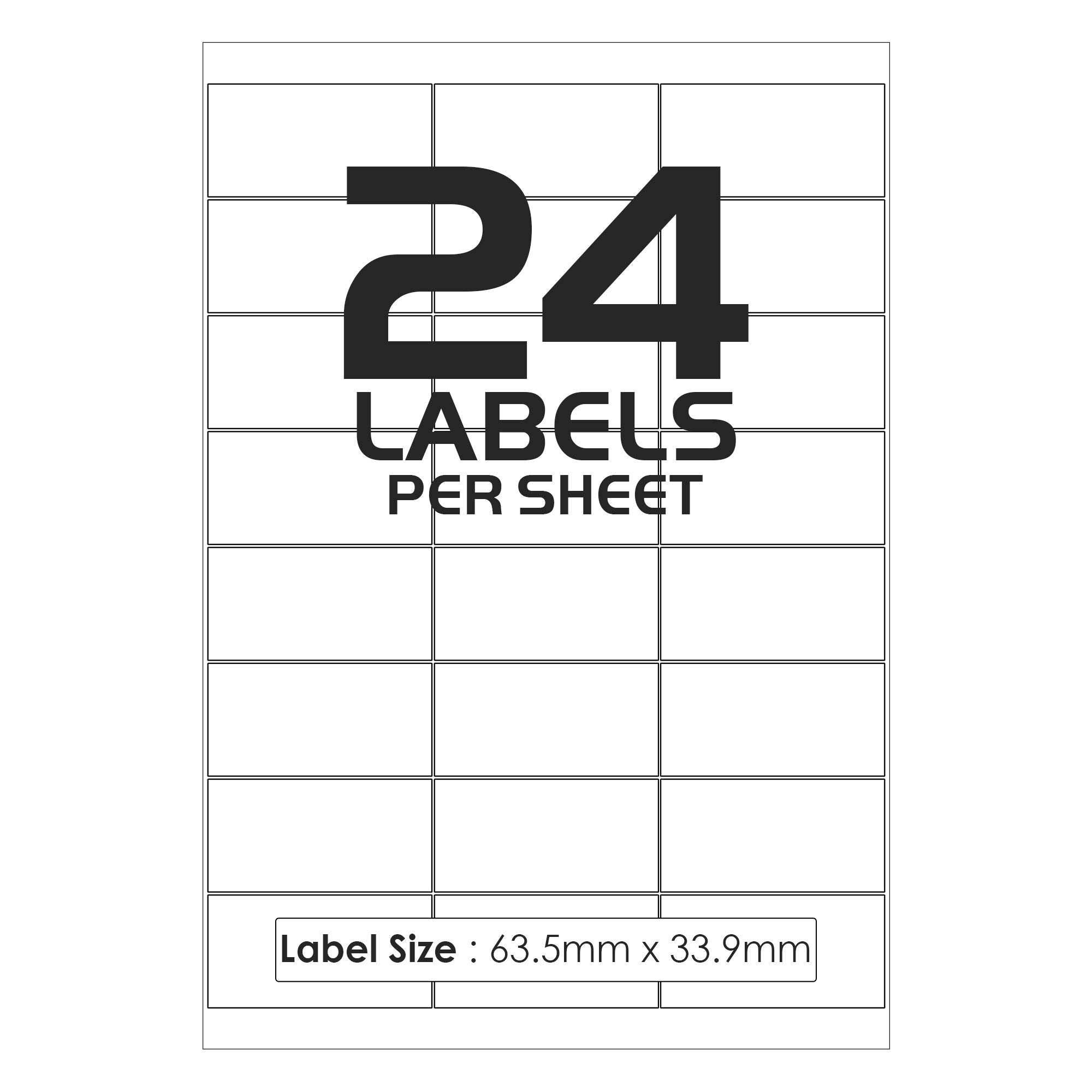 A4 Labels 24 Per Sheet, 20 Sheets 480 Sticky Label, Address Labels, Printer Labels, iSOUL Self Adhesive Printable A4 Sticker Paper for Printing, Laser Labels Stickers [Quickdry]