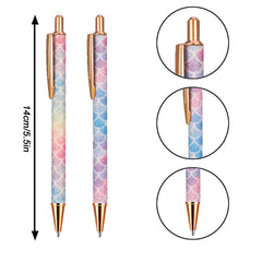 Firtink 10 Pieces Ballpoint Pens, 1.0 mm Click Retractable Ballpoint Pens Metal Pens Glitter Retractable Pen, Black Ink Medium Point Gift Pens for Men, Women, Students