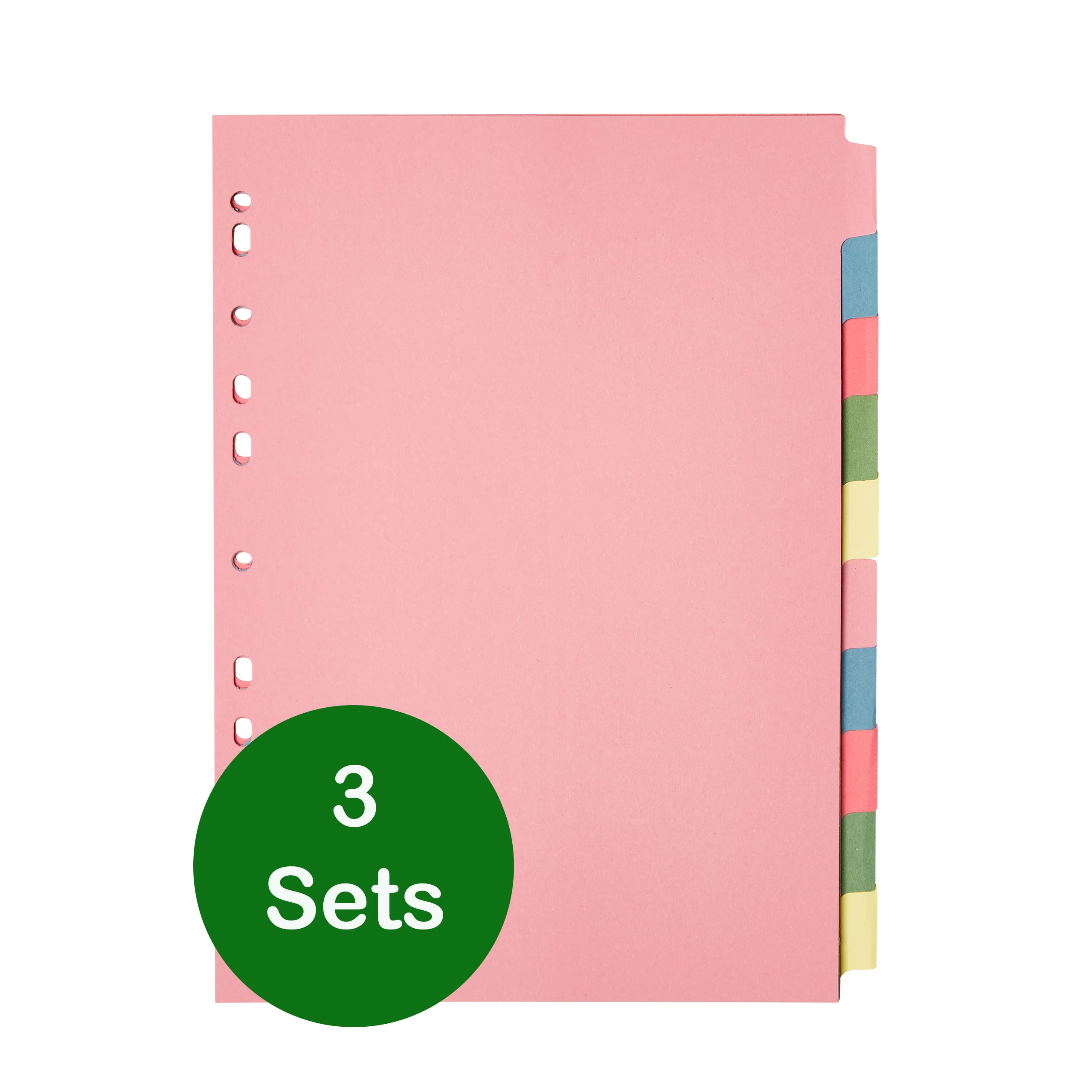 [3 Pack] A4 File Dividers 10 Part   A4 Subject Dividers 10 Part Card Folder Dividers Multi Hole Punched in Assorted Colours   Fit All A4 Portrait File Dividers