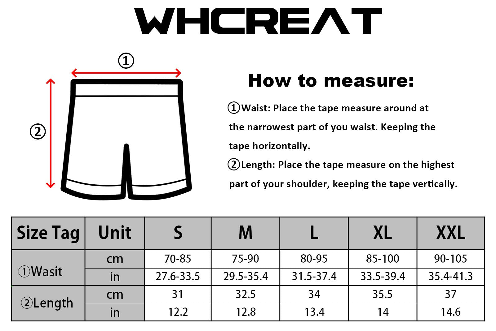 WHCREAT Mens Swimming Trunks Sports Swimwear Beach Board Shorts Chlorine Resistant, Red, M