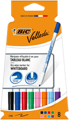 BIC Velleda 1721 Ecolutions, Dry Erase Whiteboard Pens ideal for School 'Velleda Ecolutions' Assorted Colours, 8 count (pack of 1)