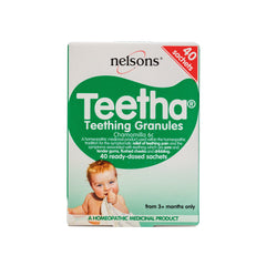 Teetha Baby Teething Granules, 40 Sachets, 3and Months, 6c Chamomilla, Homeopathic Relief For Soothing & Calming Teething Symptoms, System-Booster For Babies & Toddlers